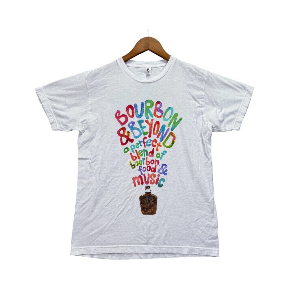 Tultex White Short Sleeve Graphic Tee with Multicolor 'Bourbon & Beyond' Design
